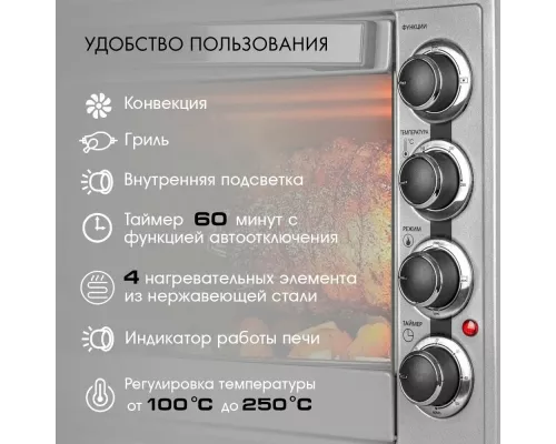 Мини-печь Endever Danko 4047 серебристый