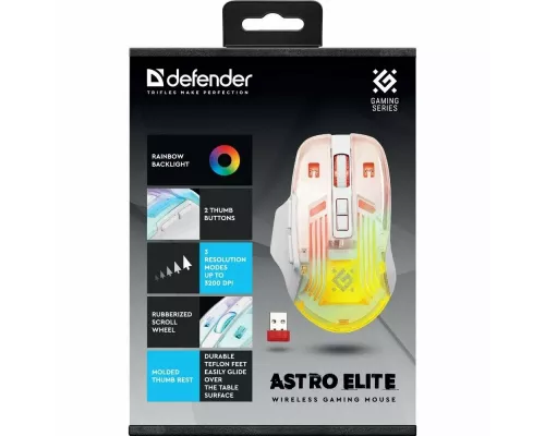 Мышь Defender Astro Elite GM-056 белый