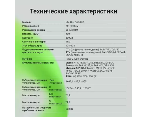 Телевизор DIGMA DM-LED50UQB31