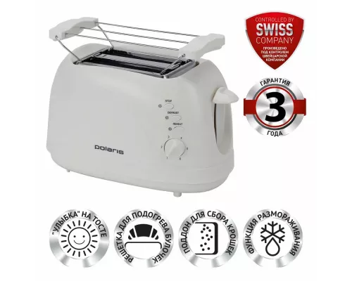 Тостер Polaris PET 0702 L белый 002486