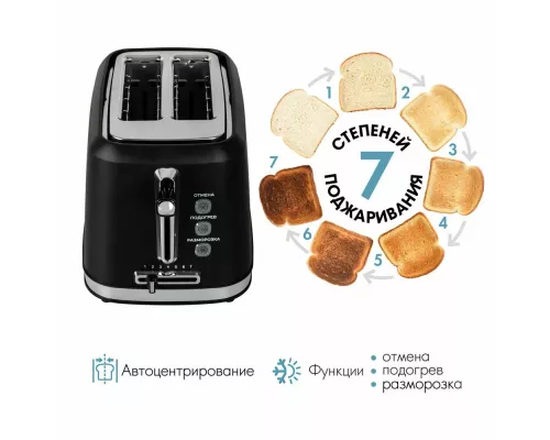 Тостер TUAREX TK-6004 (90599) черный/стальной