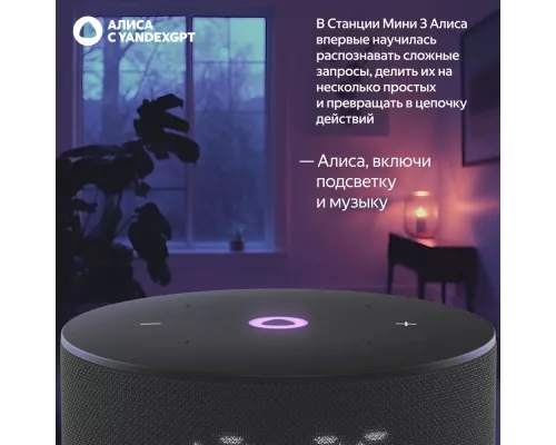 Умная колонка Yandex Станция Мини 3 Алиса черный