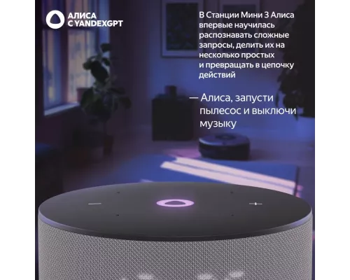 Умная колонка Yandex Станция Мини 3 Алиса серый