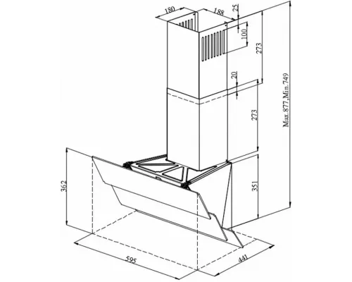 Вытяжка FALKEN H-6005-3 WHITE GLASS