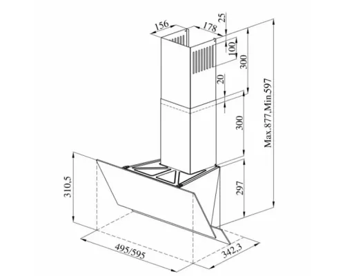Вытяжка HiStory CAG65S 1FBK