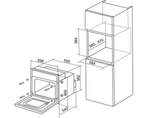 Духовой шкаф De Luxe 6006.03 эшв-033 черный