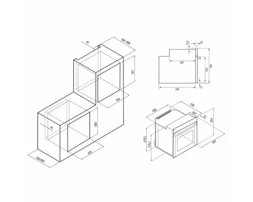 Духовой шкаф KRONA STRETTO 45 BL черный