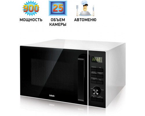 Микроволновая печь BBK 25MWS-970T/WB белый/черный Микроволновая печь BBK 25MWS-970T/WB белый/черный