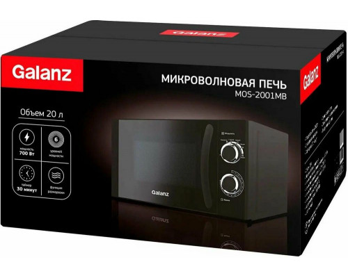 Микроволновая печь GALANZ MOS-2001MB черный Микроволновая печь GALANZ MOS-2001MB черный