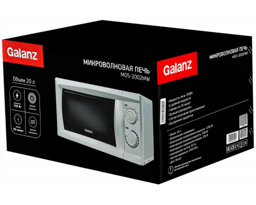 Микроволновая печь GALANZ MOS-2002MW белый Микроволновая печь GALANZ MOS-2002MW белый