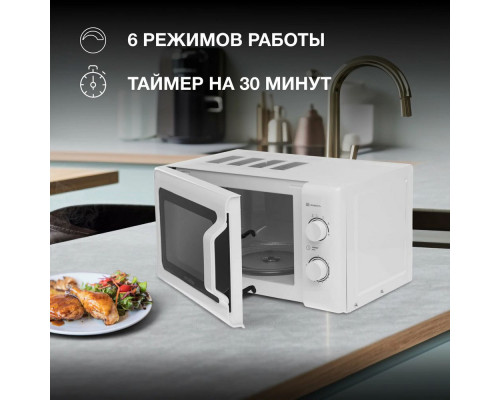 Микроволновая печь HYUNDAI HYM-M2051 белый Микроволновая печь HYUNDAI HYM-M2051 белый