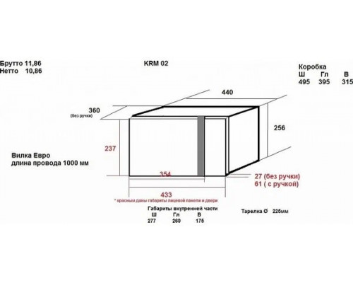 Микроволновая печь KRONA QUANTUM 44 WH/IX белый (KRM-02) Микроволновая печь KRONA QUANTUM 44 WH/IX белый (KRM-02)