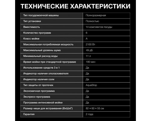 Встраиваемая посудомоечная машина Hyundai HBD 640P