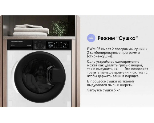 Встраиваемая стиральная машина Zigmund & Shtain BWM 05 белый