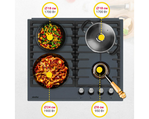 Варочная поверхность Simfer H60H41G570 Варочная поверхность Simfer H60H41G570