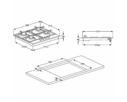 Варочная поверхность Indesit INGT 61 IC/BK черный Варочная поверхность Indesit INGT 61 IC/BK черный