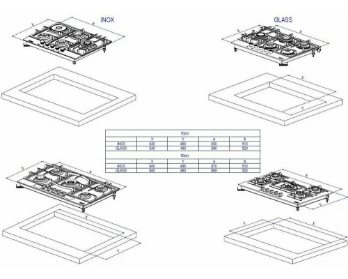 Варочная поверхность DeLonghi GERMANA 7GW BB Варочная поверхность DeLonghi GERMANA 7GW BB