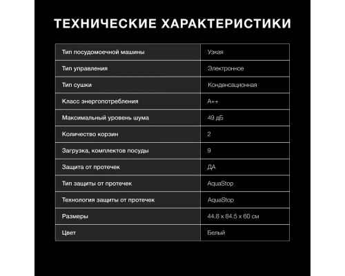 Посудомоечная машина Hyundai DF414 белый