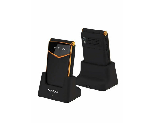 Мобильный телефон Maxvi E11ds черный-золотой Мобильный телефон Maxvi E11ds черный-золотой