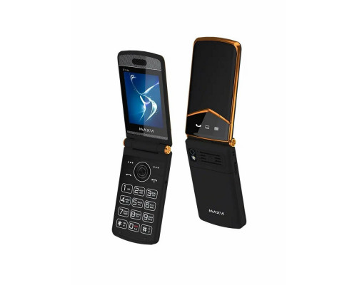 Мобильный телефон Maxvi E11ds черный-золотой Мобильный телефон Maxvi E11ds черный-золотой