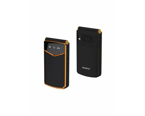 Мобильный телефон Maxvi E11ds черный-золотой Мобильный телефон Maxvi E11ds черный-золотой
