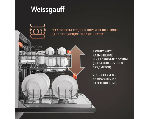 Встраиваемая посудомоечная машина Weissgauff BDW 6037 Встраиваемая посудомоечная машина Weissgauff BDW 6037