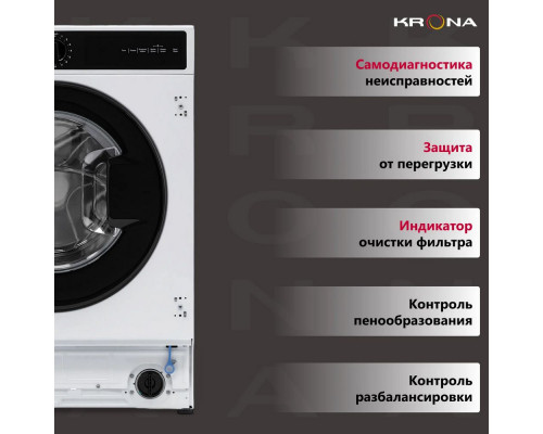Встраиваемая стиральная машина Krona DARRE 1400 7/5K WHITE Встраиваемая стиральная машина Krona DARRE 1400 7/5K WHITE