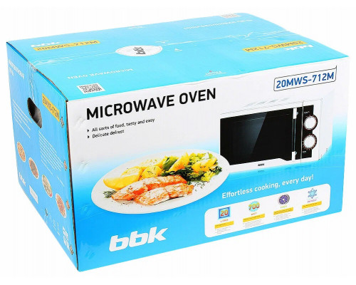 Микроволновая печь BBK 20MWS-712M/WB белый Микроволновая печь BBK 20MWS-712M/WB белый