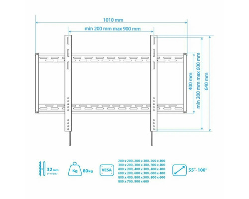 Кронштейн ARM MEDIA PT-100 черный Кронштейн ARM MEDIA PT-100 черный
