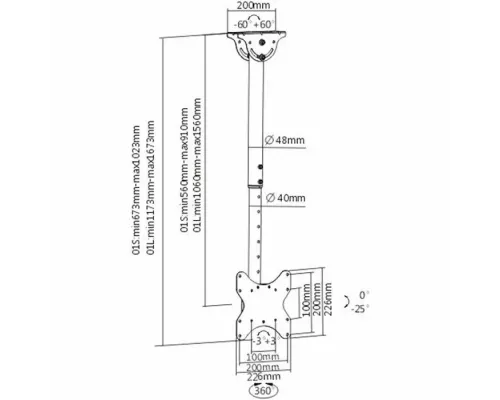 Кронштейн ARM MEDIA LCD-1600 черный