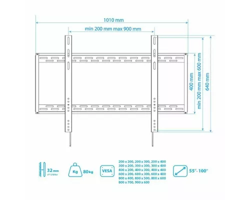 Кронштейн ARM MEDIA PT-100 черный