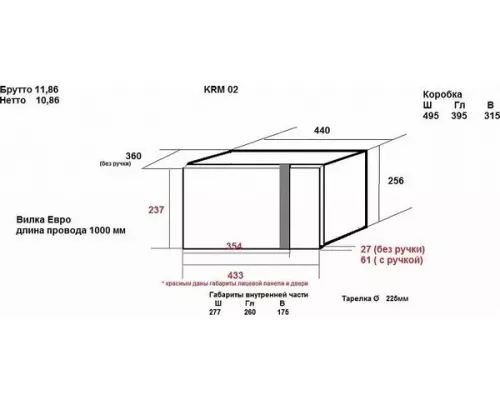 Микроволновая печь KRONA QUANTUM 44 WH/IX белый (KRM-02)