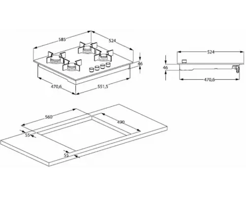 Варочная поверхность Beko HILG64120S черный