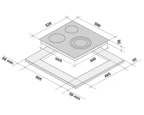 Варочная поверхность KRONA TERZO 60 BL черный