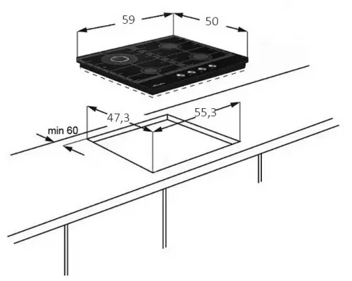 Варочная поверхность Monsher MKFG 60 G-GFT
