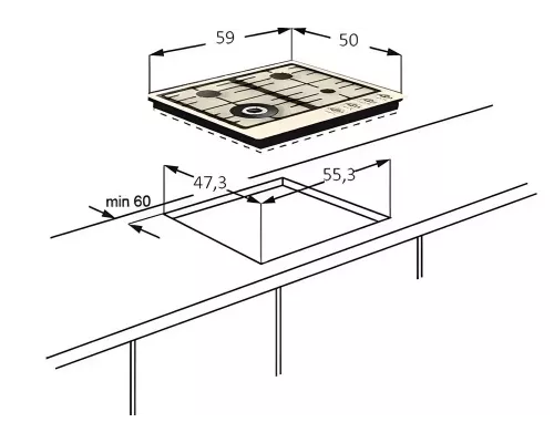 Варочная поверхность Monsher MKFG 60G40ME096-WFT