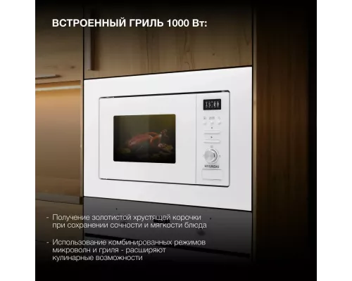 Встраиваемая микроволновая печь Hyundai HBW 2040 WG