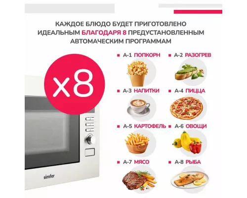 Встраиваемая микроволновая печь SIMFER MD2714 нержавеющая сталь