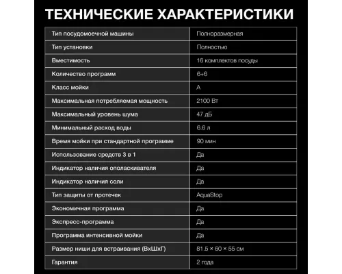 Встраиваемая посудомоечная машина Hyundai HBD 665