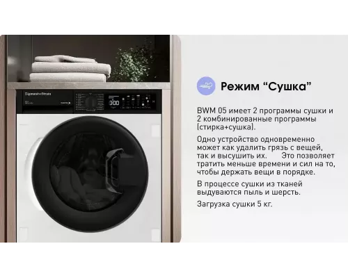 Встраиваемая стиральная машина Zigmund & Shtain BWM 05 белый