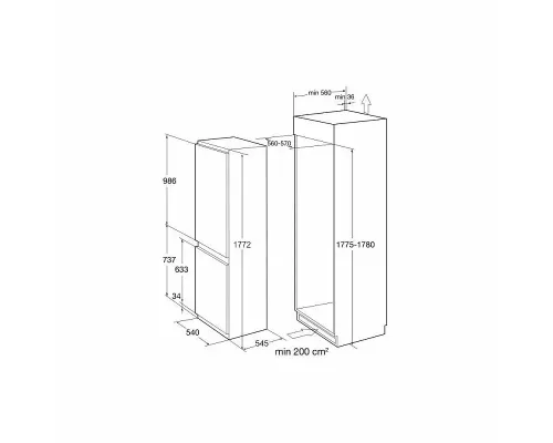 Встраиваемый холодильник Korting KSI 17887 CNFZ