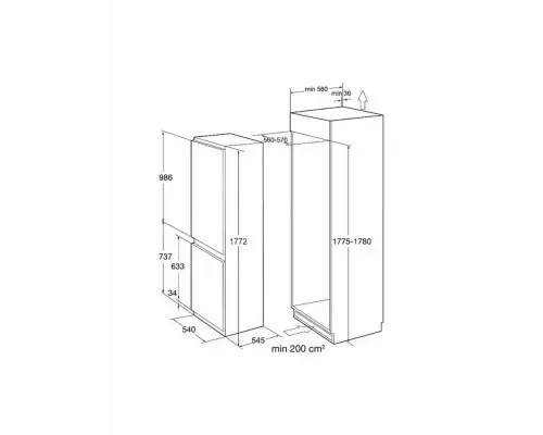 Встраиваемый холодильник Korting KSI 17887 CNFZ