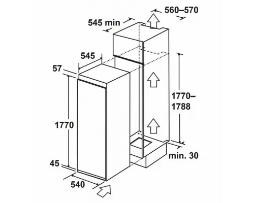 Встраиваемый морозильник LEX LBI177.4ID белый