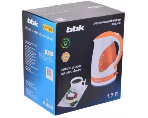 Чайник BBK EK1700P белый/оранжевый