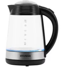 Чайник HYUNDAI HYK-G3803 черный/серебристый