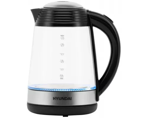 Чайник HYUNDAI HYK-G3803 черный/серебристый