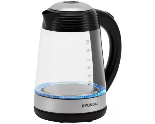 Чайник HYUNDAI HYK-G3803 черный/серебристый