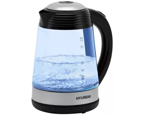 Чайник HYUNDAI HYK-G3803 черный/серебристый