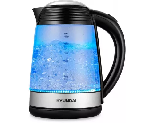 Чайник HYUNDAI HYK-G3803 черный/серебристый