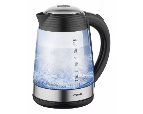 Чайник HYUNDAI HYK-G3803 черный/серебристый